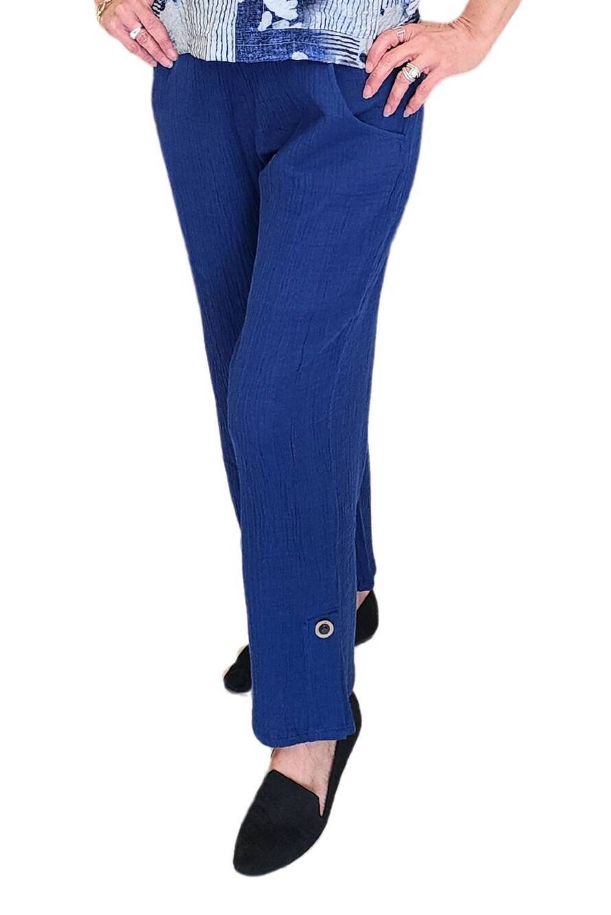 NEW HABITAT double cloth easy crop pant in twilight